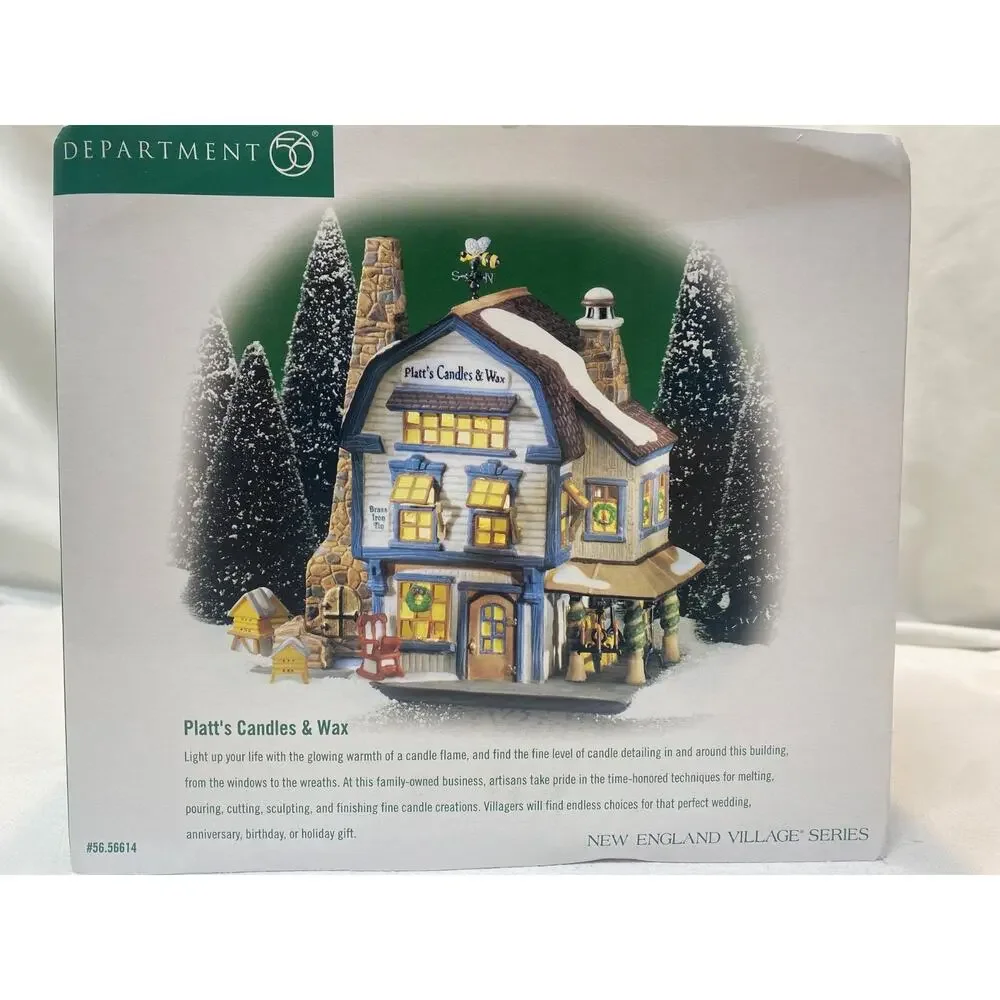Dept 56 New England Series Platt's Candle And Wax & Making the Christmas Candles